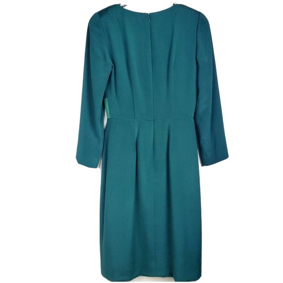 Vintage Wayne Kastning for Helga Women's Silk Green Lined Shift Dress Size 8 EVC - Picture 4 of 4